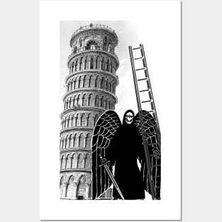 Angel of Death with ladder to the top of the tower Posters and Art